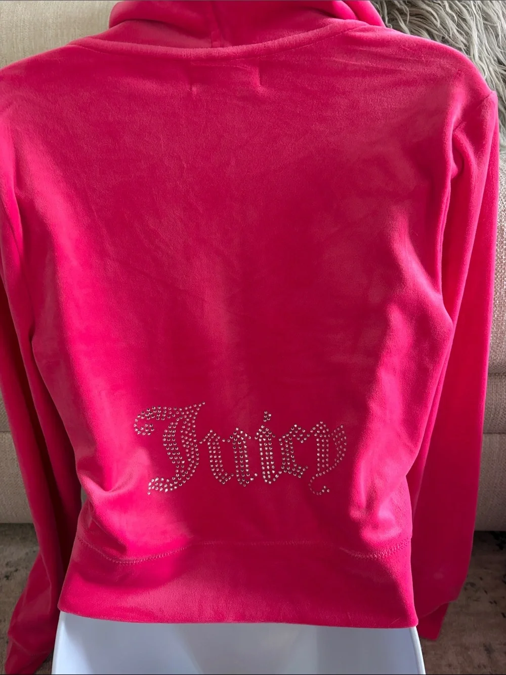 Juicy Couture Hot Pink Plush Hooded Zip Jacket and pants set - Picture 2 of 4